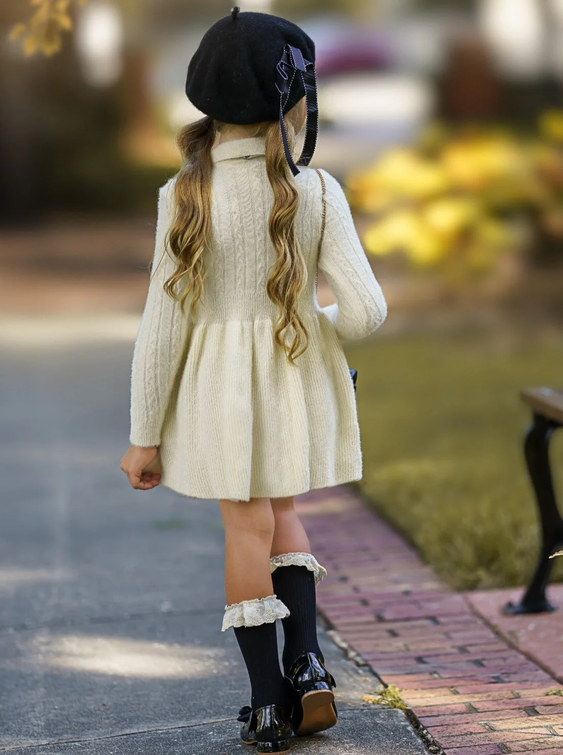 Dots and Bows Wool Sweater Dress - Image 9