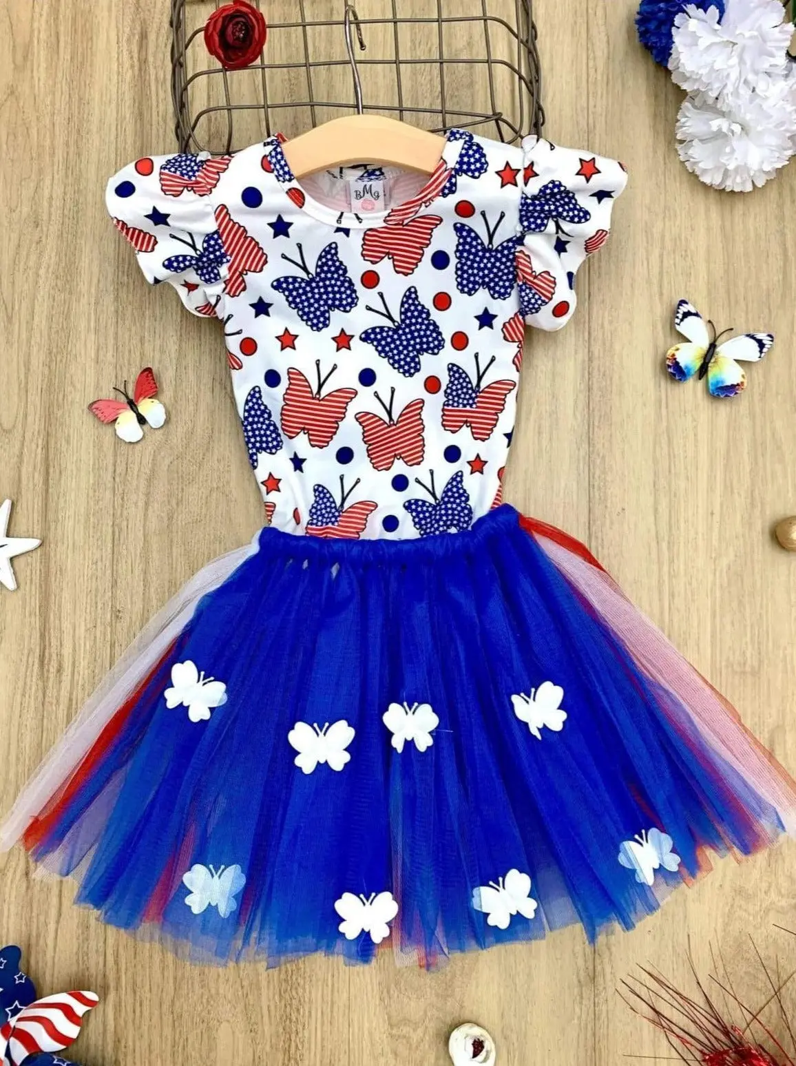 Bold Butterfly Top and Tutu Skirt Set - Image 3
