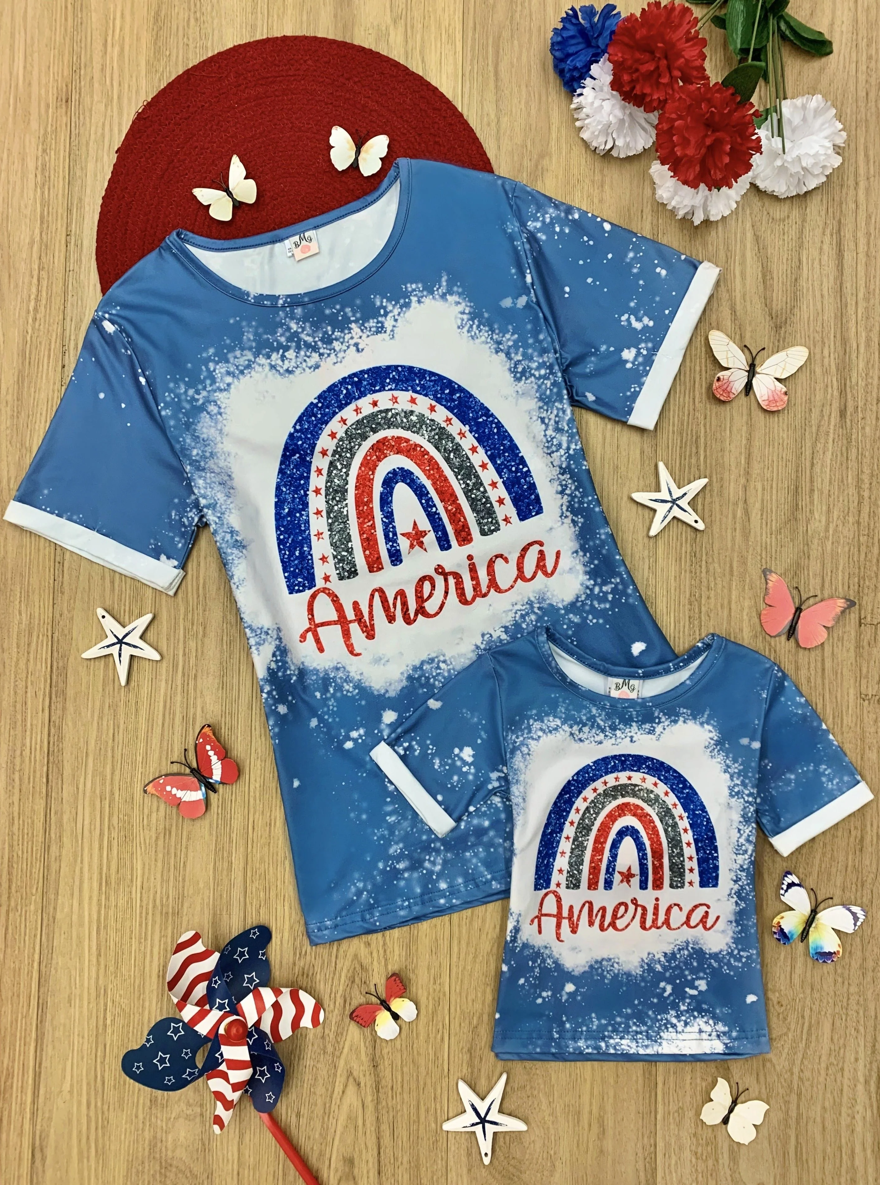 Mommy and Me American Rainbow Top - Image 5